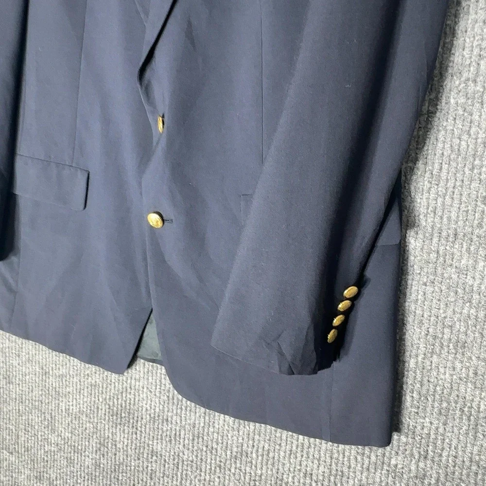 Vintage Hart Schaffner & Marx Blazer Mens 42R Blue Navy Wool Gold Button‎ Hechts